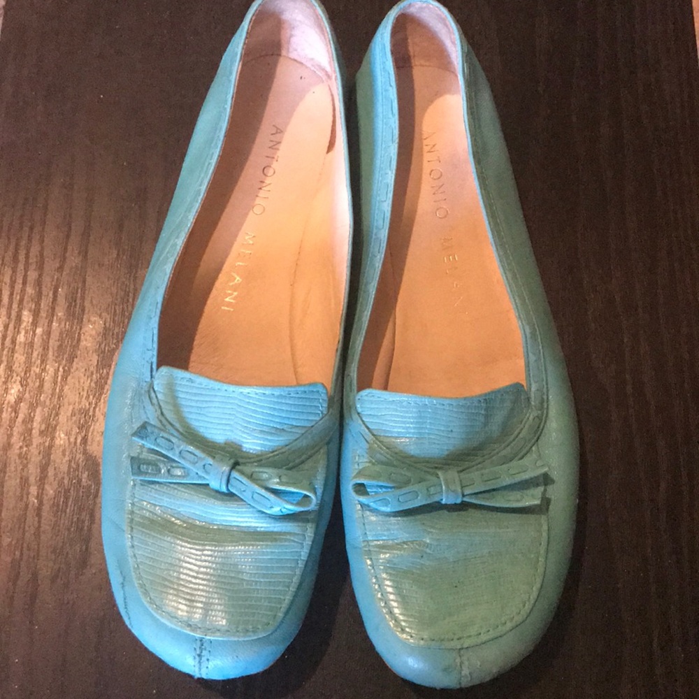 Antonio Melani turquoise loafers